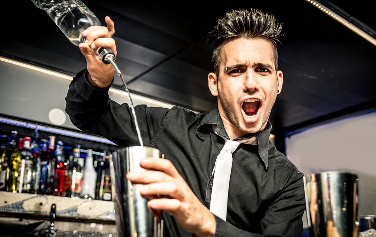 Flair bartender in action. Tips for influencing employee behavior.